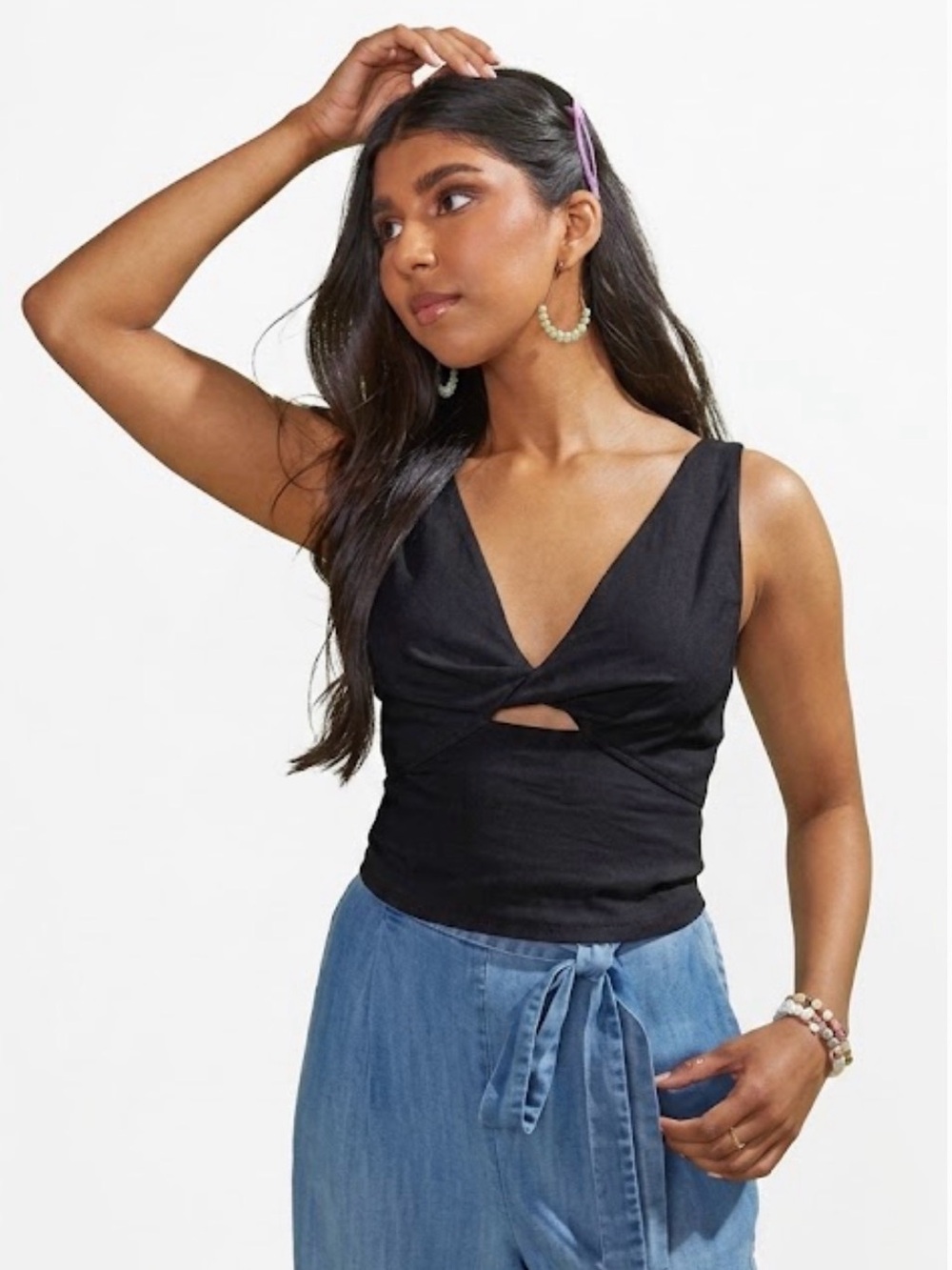 Francescas’s Black Syndie Keyhole Tank Top (M)